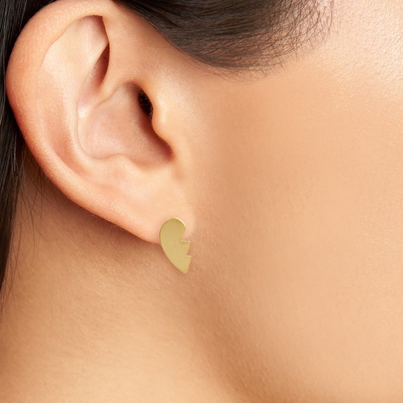 Madewell Heart Breaker Brass Stud Earrings - Picture 4 of 4